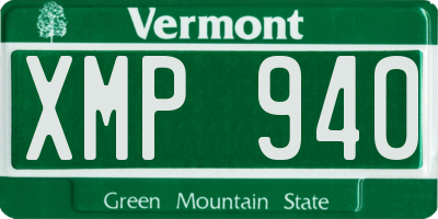 VT license plate XMP940