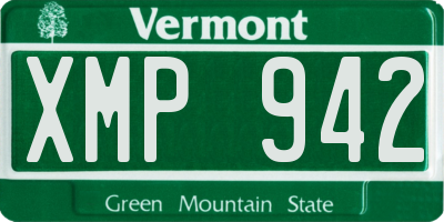VT license plate XMP942