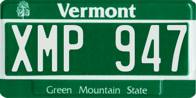 VT license plate XMP947