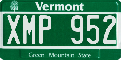 VT license plate XMP952
