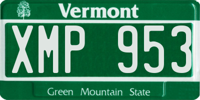 VT license plate XMP953