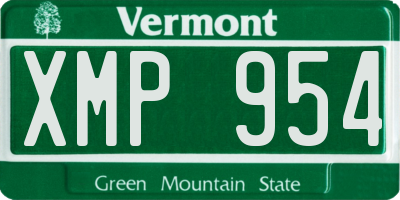 VT license plate XMP954
