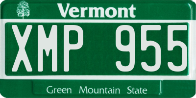 VT license plate XMP955