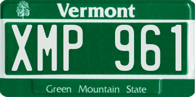 VT license plate XMP961