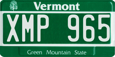 VT license plate XMP965