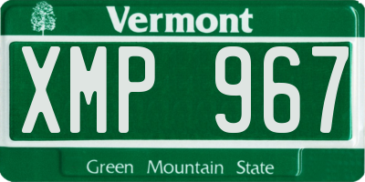 VT license plate XMP967