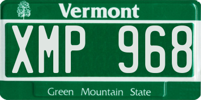VT license plate XMP968