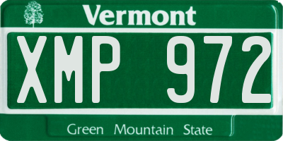 VT license plate XMP972