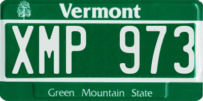 VT license plate XMP973