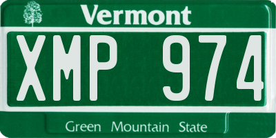 VT license plate XMP974
