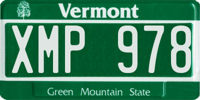 VT license plate XMP978