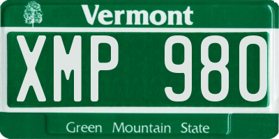 VT license plate XMP980