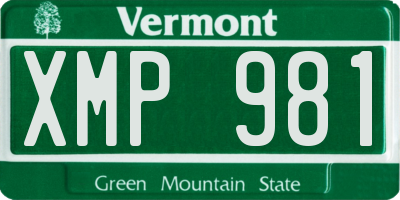VT license plate XMP981