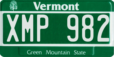 VT license plate XMP982