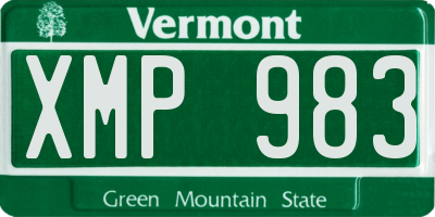 VT license plate XMP983