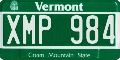 VT license plate XMP984
