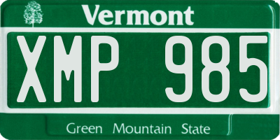 VT license plate XMP985