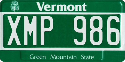 VT license plate XMP986
