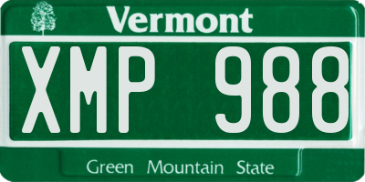 VT license plate XMP988