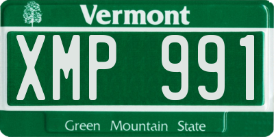 VT license plate XMP991