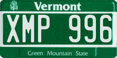 VT license plate XMP996