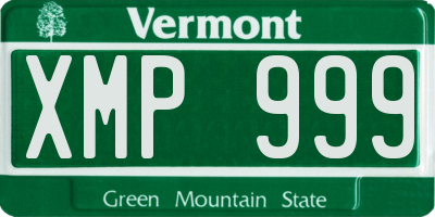 VT license plate XMP999