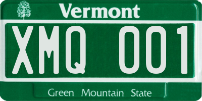 VT license plate XMQ001