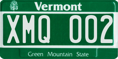 VT license plate XMQ002