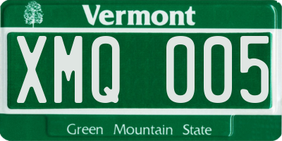 VT license plate XMQ005