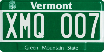 VT license plate XMQ007