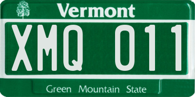 VT license plate XMQ011