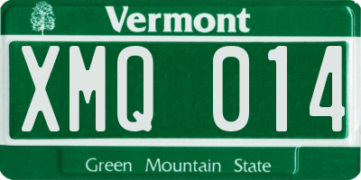 VT license plate XMQ014