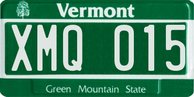 VT license plate XMQ015