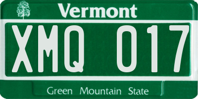 VT license plate XMQ017