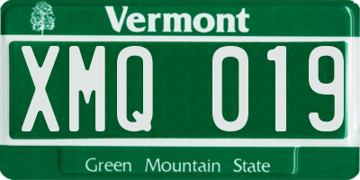 VT license plate XMQ019