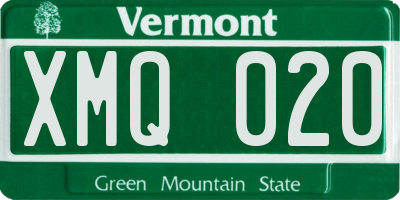 VT license plate XMQ020
