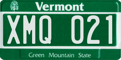 VT license plate XMQ021