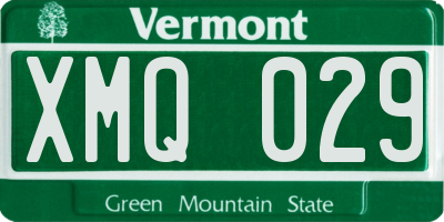 VT license plate XMQ029