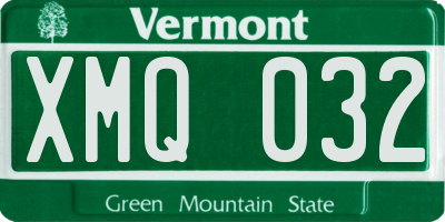 VT license plate XMQ032