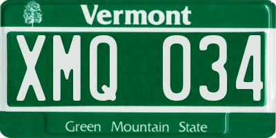 VT license plate XMQ034