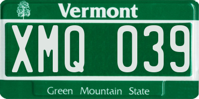 VT license plate XMQ039