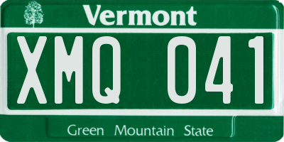 VT license plate XMQ041