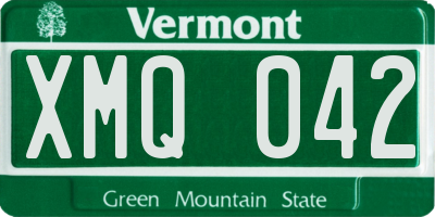 VT license plate XMQ042