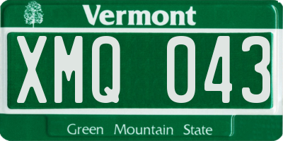 VT license plate XMQ043