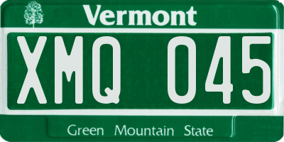 VT license plate XMQ045