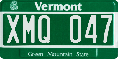 VT license plate XMQ047