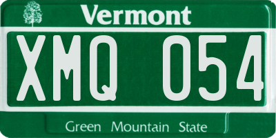 VT license plate XMQ054