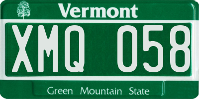 VT license plate XMQ058
