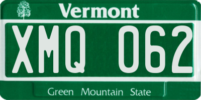 VT license plate XMQ062