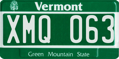 VT license plate XMQ063